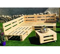 Conjunto RINCONERA Sofa PALETS 2m x 2m 1xMESA 80cm x 50cm Lijado Y Cepillado - Interior/Exterior - NUEVOS - 2m X 2m