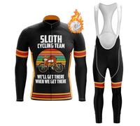 Conjunto Ropa Ciclismo Hombre Maillot Bici MTB Invierno,Traje Ciclista Polar Térmico Chaquetas Manga Larga y Pantalones Tirantes con 19D Gel Acolchado,Completa de Bicicleta Jerseys Ciclo BTT(B9,5XL)