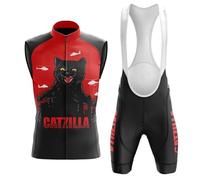Conjunto Ropa Ciclismo Hombre Verano Traje Bici MTB,Maillot Ciclista Sin Mangas Chaleco Ciclo y Culotte Tirantes con 19D Gel Acolchado,Completa Bicicleta Jerseys Transpirable Secado Rápido(B2,XXL)