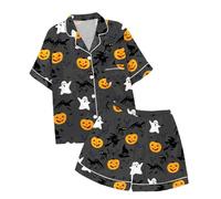 Conjunto Ropa Dormir para Ninas Pijamas Suaves con Cuello Solapa Ninos Pequenos Halloween Navidad Atuendo Cómodo Todos Los Días.