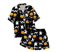 Conjunto Ropa Dormir para Ninas Pijamas Suaves con Cuello Solapa Ninos Pequenos Halloween Navidad Atuendo Cómodo Todos Los Días.