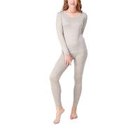 Conjunto Ropa Termica Mujer Set, Cálida Y De Secado Rápido Conjuntos Térmicos para Mujer Invierno Antibacteriana Y Flexible Ropa Interior Invierno Deporte Esqui Montaña (Gris,3XL)
