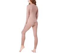 Conjunto Ropa Termica Mujer Set, Cálida Y De Secado Rápido Conjuntos Térmicos para Mujer Invierno Antibacteriana Y Flexible Ropa Interior Invierno Deporte Esqui Montaña (Caqui,6XL)