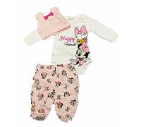 Conjunto rosa y blanco bebé invierno Minnie Mouse Disney 1 mes 100% algodón