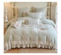 Conjunto Roupa de Cama, Juego De Funda Nórdica De Terciopelo De Leche, Ropa De Cama Cálida De Invierno, Juego De 4 Piezas con Borde De Gasa De Encaje Suave Juego de Ropa de Cama (Color : G, Size : Q