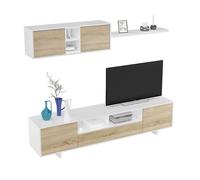 Conjunto salón comedor estilo moderno mueble modular televisión mesa centro elevable aparador