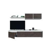 Conjunto salón industrial mueble modular tv mesa centro mesa comedor estantería blanco ã"xido 200 cm