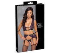 Conjunto Seductor Cottelli: Bralette Y Cinturón Con Tirantes Con Tanga Abierto