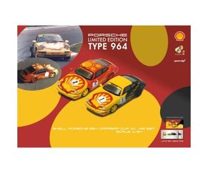 Conjunto Shell Porsche 911 (964) Carrera Cup Pirelli 1:64 Tiny City COMBO64002