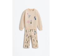 Conjunto Snoopy Peanuts™ sudadera parches y wide leg CRUDO 6-9 meses