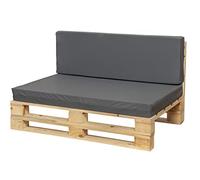Conjunto Sofa DE PALETS + Set Cojines (Asiento + Respaldo) (100X60, Gris Nautico)