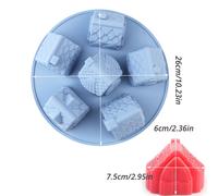 Conjunto súper lindo de 6 casitas pequeñas rellenas con moldes para pasteles de silicona para uso alimentario, horneado , cocina, moldes de silicona para helados