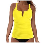 Conjunto Tankini Deportivo Push Up para Mujer Traje De Baño De Dos Piezas Conjuntos Tankini para Mujer Bikinis Trajes Baño Elegantes Reductor Abdomen Trajes Dos Piezas con Control Abdomen Verano