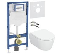 Conjunto taza de inodoro con asiento de cierre suave Geberit iCon 503.046.00.1, marco empotrado Geberit Duofix 111.320.00.6, 111.815.00.1, 156.050.00.1