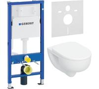 Conjunto taza de inodoro con asiento de cierre suave Geberit Selnova 503.083.00.1, marco empotrado Geberit Duofix Basic 111.170.00.1, 156.050.00.1