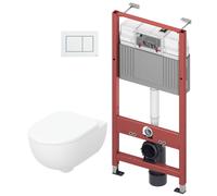 Conjunto taza de inodoro con asiento de cierre suave Geberit Selnova Premium 502.793.00.1, marco empotrado Tece Base 9400407, 9.240.400