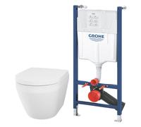 Conjunto taza de inodoro con asiento de cierre suave Grohe Euro Ceramic 102509SH00, marco empotrado Grohe Solido 38971000