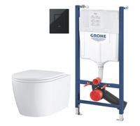 Conjunto taza de inodoro con asiento de cierre suave Grohe Start 103848SH00, marco empotrado Grohe Solido 38971000, 38966KV0