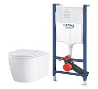 Conjunto taza de inodoro con asiento de cierre suave Grohe Start 103848SH00, marco empotrado Grohe Solido 38971000