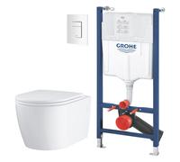 Conjunto taza de inodoro con asiento de cierre suave Grohe Start 103848SH00, marco empotrado Grohe Solido 38971000, 38732SH0