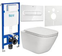 Conjunto taza de inodoro con asiento de cierre suave Roca Gap A34H470000, marco empotrado Roca Duplo One A890070020, A890195000, A890063000