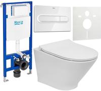 Conjunto taza de inodoro con asiento de cierre suave Roca Gap Round A34H0N3000, marco empotrado Roca Duplo One A890070020, A890195000, A890063000