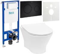 Conjunto taza de inodoro con asiento de cierre suave Roca Nexo A34H64L000, marco empotrado Roca Duplo One A890070020, A890189206, A890063000