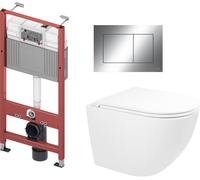 Conjunto taza de inodoro Oltens Hamnes 42021000, marco empotrado Tece Base 9400407, 45100000, 9.240.401