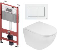 Conjunto taza de inodoro Oltens Hamnes 42521000, marco empotrado Tece Base 9400407, 45109000, 9.240.400