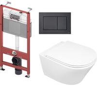 Conjunto taza de inodoro Oltens Jog 42001000, marco empotrado Tece Base 9400407, 9240407, 45102000