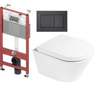 Conjunto taza de inodoro Oltens Jog 42501000, marco empotrado Tece Base 9400407, 9240407, 45101000