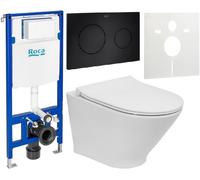 Conjunto taza de inodoro Roca Gap Round A3460NBS00, marco empotrado Roca Duplo One A890070020, A801D22001, A890189206, A890063000