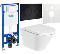 Conjunto taza de inodoro Roca Gap Round A3460NLS00, marco empotrado Roca Duplo One A890070020, A801D12001, A890189206, A890063000