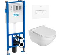 Conjunto taza de inodoro Roca Hebe A34H138000, marco empotrado Roca Duplo Nova A890020020, A890220200