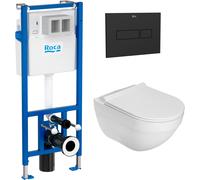 Conjunto taza de inodoro Roca Hebe A34H138000, marco empotrado Roca Duplo Nova A890020020, A890220206