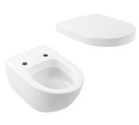 Conjunto taza de inodoro Villeroy & Boch Subway 2.0 56001001, tapa de inodoro Villeroy & Boch Subway 2.0 9M68S101/9M68S1R1