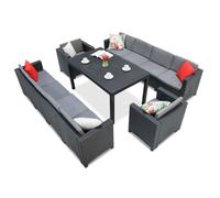 Conjunto technorattan con dos sofás grandes Colorado Apetito Max 10 antracita Bica