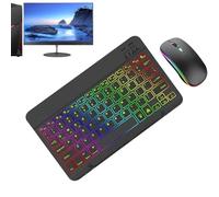 Conjunto Teclado Y Mousee Inalámbricos - Combinación De Teclado Y Mousee Inalámbricos | Kit Teclado Y Ratón con Retroiluminación De 7 Colores, Teclados De Ordenador Portátiles para Escuela Y Oficina