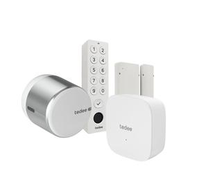 Conjunto Tedee GO2 de aluminio plateado (incluye puente, teclado...