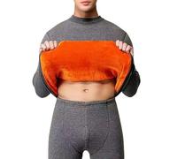 Conjunto térmico para hombre, conjunto de forro polar dorado 2026, ropa interior térmica de cuello alto, para hombres y mujeres, pantalones Qiu Jie Qiu gruesos y acolchados en un conjunto de dos