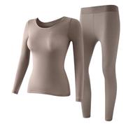 Conjunto Térmico para Mujer | Ropa Básica Suave Elástica Y Cálida - Conjuntos De Ropa Interior Larga Para Mujer - Para Pijama De Navidad Otoño Diario Interior Exterior, gris, L