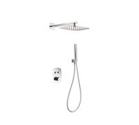 Conjunto termostático de 3 módulos para ducha con un diseño moderno de acabado cromado Hidra de Imex - Plateado / Latón / Imex