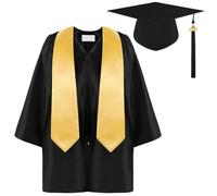 Conjunto Toga Graduación Jardín De Infancia - Gorra De Graduación, Estola, 2025 | Toga De Poliéster Mate Con Cremallera Invisible Para Ceremonia, Foto, Recuerdo, Fiesta Escolar (Poliéster)