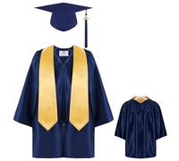 Conjunto Toga Graduación Jardín De Infancia - Gorra De Graduación, Estola, 2025 | Toga De Poliéster Mate Con Cremallera Invisible Para Ceremonia, Foto, Recuerdo, Fiesta Escolar (Poliéster)