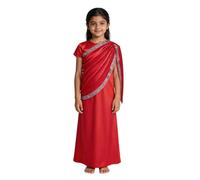 Conjunto Tradicional Indio para Niñas 2026, Estilo Étnico para Danza y Fiestas, Ropa de Dos Piezas para Festivales (Red, 4-6 Years)