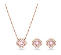 Conjunto Una, Tallas mixtas, Trébol, Rosa, Baño tono oro rosa OS