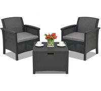 Conjunto Venezia Terrace Box 2 ratán antracita con arcón Bica