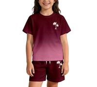 Conjunto veraniego con estampado degradado para niñas y niños. Un guardarropa familiar divertido para el verano, con materiales cómodos y ligeros y transiciones de color. (11-12Years)