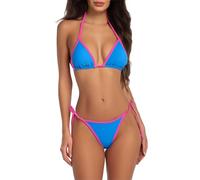 Conjunto Verano Mujer Trajes De BañO 2 Piezas Women with Breast Without Brackets Sexy Bikini Two Piece Swimsuit Bikini Bandeau Mujer Traje De BañO 2 Piezas (Sky Blue, M)