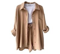 Conjuntos de 2 piezas para mujer, Conjuntos de 2 piezas para mujer,Top casual y pantalones cortos con cintura elástica | Ropa de vacaciones, traje de playa para el hogar, uso diario, actividades al ai